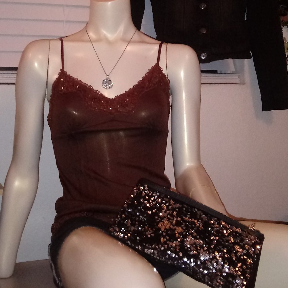 Brown Beaded Cami